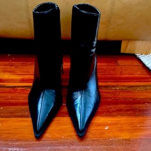 Black leather ankle boots